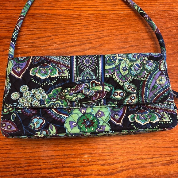 Vera Bradley Satchel Women's Purse Retired Blue Rhaposdy Print 09‎ Ex Condition - Picture 13 of 13